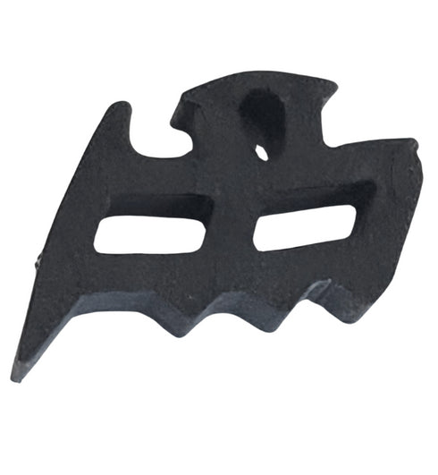 Black archery bow nocking block on a white background